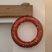 Samuel Alexander 40cm Light Up Christmas Wreath with Warm White LEDs in Red