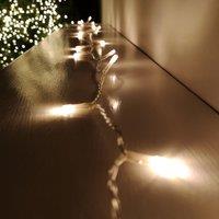 Samuel Alexander 200 LED 16m Premier Christmas Outdoor 8 Function Lights Clear Wire in Warm White in Beige