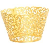 Neel Blue Cupcake Wrappers, Paper Muffin Holder, 25pcs in Gold