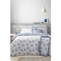 Catherine Lansfield 'Lucie Floral Frill' Reversible Duvet Cover Set in White | Size: King