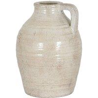 Lemon Pavilion Furniture and Decor Tarn Collection Medium Jug with Handle - Ceramic - L16 x W16 x H23 cm in Off-White