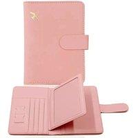 NESTLUNE Pink Card Holder Leather RFID Wallet Passport Holder Passport Bag
