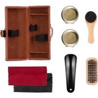 PAWNORA 7pc Shoe Cleaning Kit Boot & Shoe Brush Care Set in Brown
