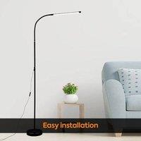 FLAVORA Wram Light LED Floor Standing Lamp 360 Flexible Eyelash in Black