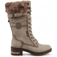 Mustang Women's Mid-Calf Faux Fur Winter Combat Boots in White | Size: 6.5