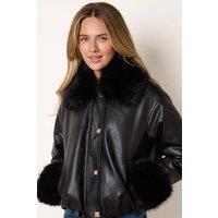 Blue Vanilla Women's Black Collar & Cuff Jacket | Size: Large