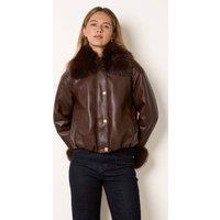 Blue Vanilla Women's Brown Collar & Cuff Jacket | Size: Small