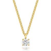 Cervin Blanc Women's Lab Grown Round Diamond 4 Claw Necklet in Gold Plated Silver