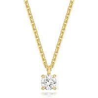 Cervin Blanc Women's Lab Grown Round Diamond 4 Claw Necklet in Gold Plated Silver