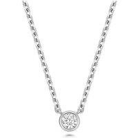 Cervin Blanc Women's Lab Grown Round Diamond Rubover Necklet in Silver