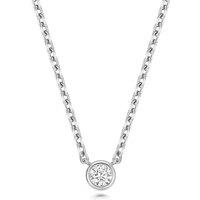 Cervin Blanc Women's Lab Grown Round Diamond Rubover Necklet in Silver