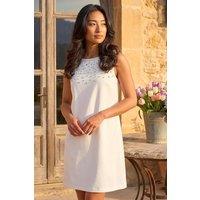 Roman Women's Petite Embellished Mini Dress in White | Size: 18