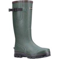 Cotswold Men's 'Grange' Neoprene Plain Rubber Wellington Boots in Green | Size: 9