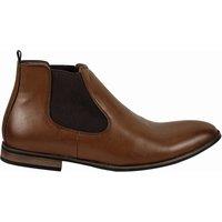 XPOSED Men's Stylish Faux Leather Chelsea Boots for Effortless Elegance in Brown | Size: 10