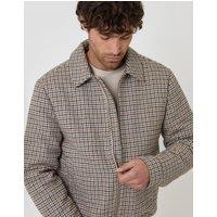 threadbare Men's Faux Wool Collared Jacket in Brown | Size: Small