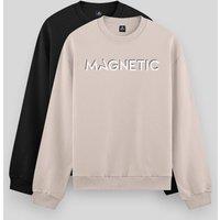 Tommy Life Men's Printed Crew Neck Sweatshirt in Stone | Size: 2XL