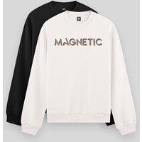Tommy Life Men's Printed Crew Neck Sweatshirt in White | Size: XL