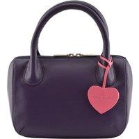 Mala leather Women's Mini Leather Heart Grab Bag in Purple | Size: Small