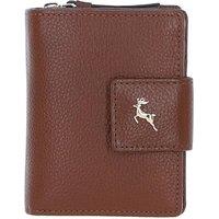 Ashwood Leather Women's 'Arte in Pelle' RFID Secure Leather Wallet/Purse with Zip & Stud Closure in Tan