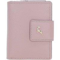 Ashwood Leather Women's 'Arte in Pelle' RFID Secure Leather Wallet/Purse with Zip & Stud Closure in Light Pink