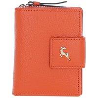 Ashwood Leather Women's 'Arte in Pelle' RFID Secure Leather Wallet/Purse with Zip & Stud Closure in Orange