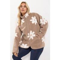 Yours Women's Floral Borg Fleece in Natural | Size: 16