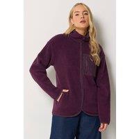 Long Tall Sally Women's Tall Zip Through Fleece Jacket in Burgundy | Size: 10