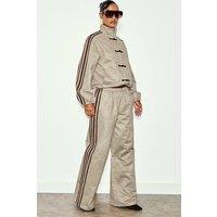 EGO Women's Wide Leg Faux Suede Mid Rise Joggers in Light Sand | Size: 10