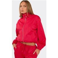 EGO Women's Long Sleeve Zip High Neck Jacket in Red | Size: 8