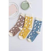 Vellin Women's 3 Pack Cosy Little Racoon Bamboo Socks with Optional Gift Box