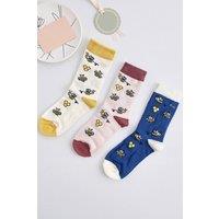 Vellin Women's Bee Happy 3 Pack Bamboo Socks with Optional Gift Box