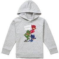 Hasbro PJ Masks Super Team Youth Kids Pull-Over Hoodie, Athletic Heather in Grey | Size: 12-13 Years