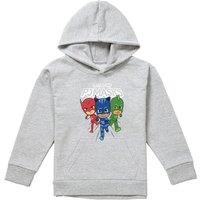 Hasbro PJ Masks Heroes Trio Youth Kids Pull-Over Hoodie, Athletic Heather in Grey | Size: 12-13 Years