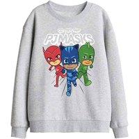 Hasbro Pj Masks Heroes Trio Kids Sweatshirt, Athletic Heather in Light Grey | Size: 12-13 Years