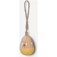 Stella Graham Wooden Bumble Bee Easter Egg Hanging Decoration in Yellow