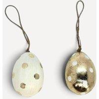 Stella Graham Set of 2 Gold Polka Dot Egg Decorations