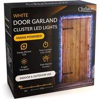 Christow Christmas Garland Cluster Light LED Front Door Decoration Timer 5.5m in Cool White