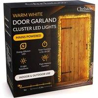 Christow Christmas Garland Cluster Light LED Front Door Decoration Timer 5.5m in Warm White