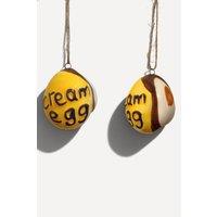 Giftware Trading Cream Ceramic Easter Egg Hanging Decoration