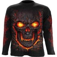 Spiral Skull Lava Longsleeve T-Shirt Black | Size: XL