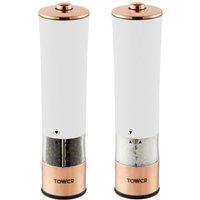 Tower Electric Salt & Pepper Mill in White