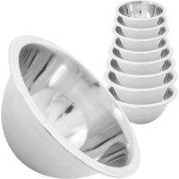 BARGAINS-GALORE Set Of 6 16cm Stainless Steel Deep Salad Mixing Bowl Baking Cooking in Silver