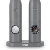 Tower Rechargeable Salt & Pepper Mill Set in Grey