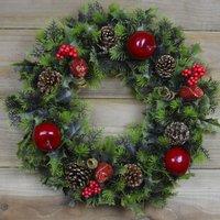 Samuel Alexander Premier 45cm Indoor / Outdoor Christmas Wreath Decoration - Red & Green