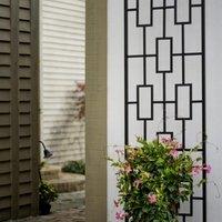 Primrose Staggered Rectangle Design Contemporary Trellis in Black 198cm