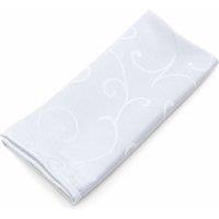 Neel Blue Damask Scrolled Leaves Pattern Polyester Napkin in White