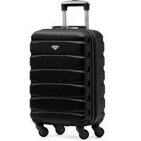 Flight Knight 55x35x20cm Cabin Carry Bag Hard Shell Suitcase 100+ Airline Approved in Jet Black