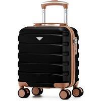 Flight Knight Lightweight Travel Suitcase 40x30x20cm | Hard Shell Carry On Luggage in True Black | Size: Cabin