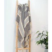 Allure Bath Fashions Savannah Herringbone Throw Blanket in Grey | Size: 125 cm x 150 cm