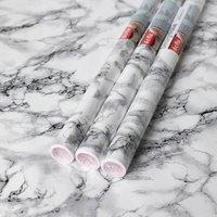D-C-Fix Marble White Self Adhesive Vinyl Wrap for Doors & Worktops 3 Rolls | Size: 675mm x 2000mm